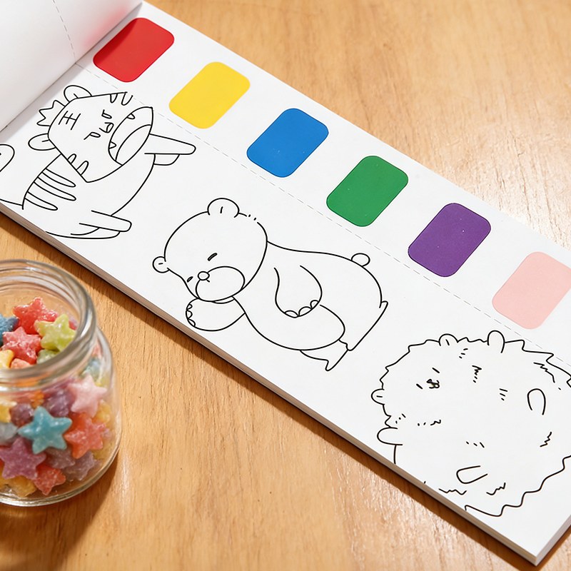 Hardback Watercolor Painting Book with Built-in Paint